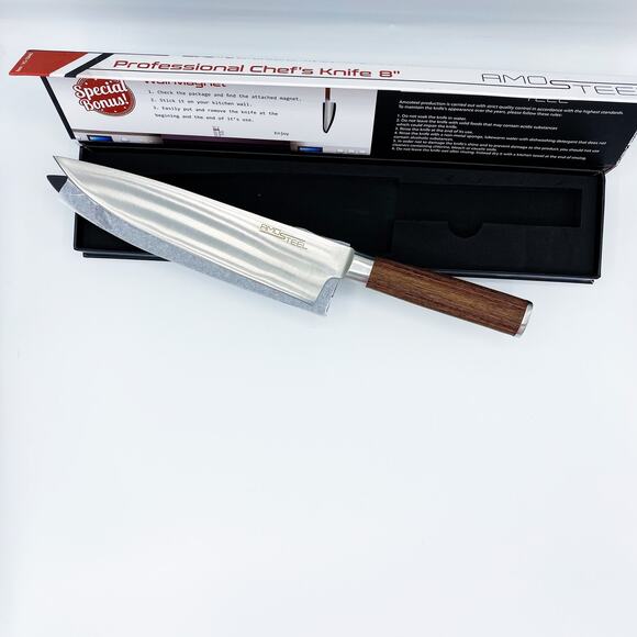 Amo Steel Chef's Knife 8" Blade - Picture 3 of 5